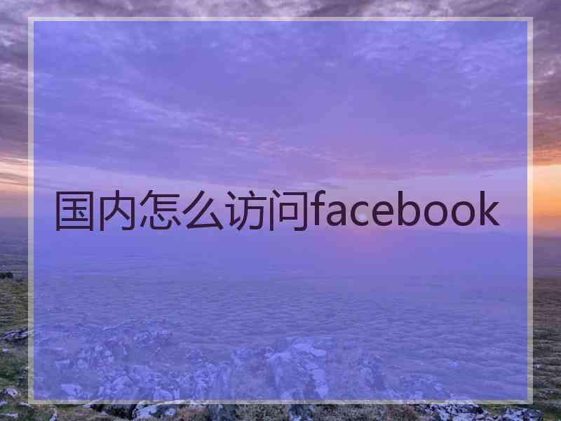 国内怎么访问facebook